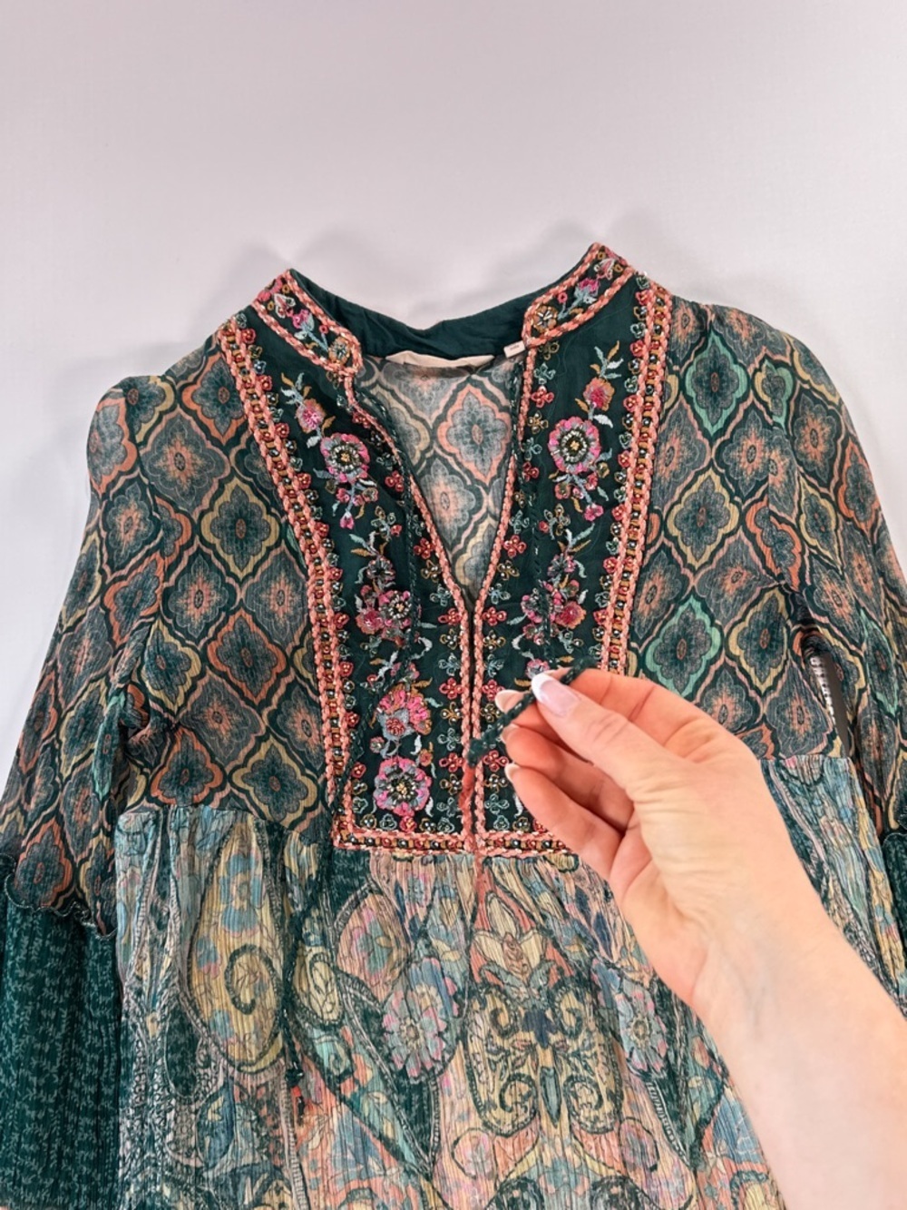 Soft Surroundings Women’s Peasant Tunic Embroidered Festival Small - Picture 5 of 13